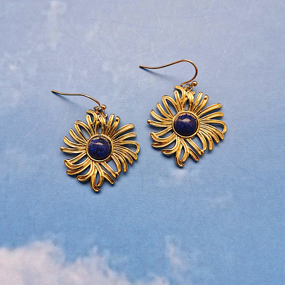Daisy Flower Single Drop Hook Earrings