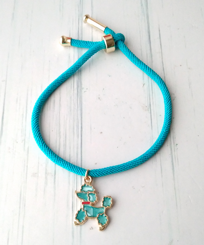 Dani Blue Poodle Corded Slider Bracelet