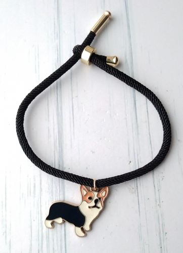 Dani Corgi Corded Slider Bracelet