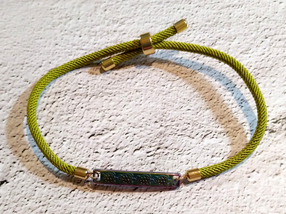 Dani Iridescent Turtles Corded Slider Bracelet