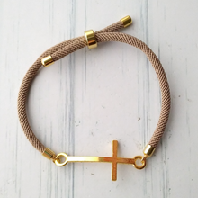 Dani Simple Cross Corded Slider Bracelet