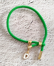 Dani White Capital Letter Initials Corded Slider Bracelet