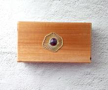 Deco Lotus Leaf with Amethyst Mahogany Box