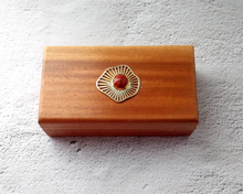 Deco Lotus Leaf with Red Carnelian Mahogany Box