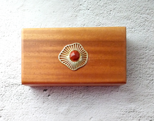 Deco Lotus Leaf with Red Carnelian Mahogany Box