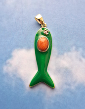 Enamel Fish with Gem Charm