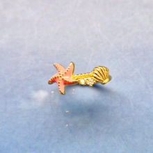 Enamel Starfish and Clam Ring
