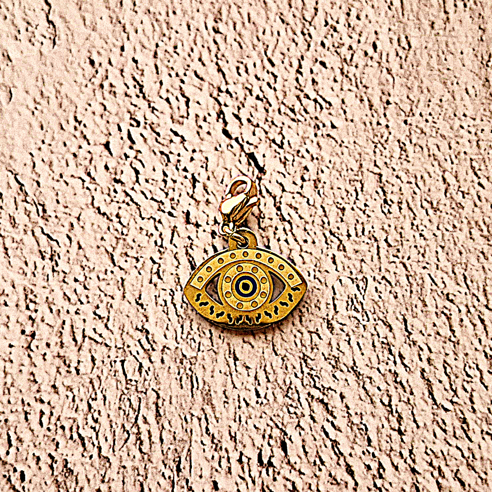 Engraved Evil Eye Simple Charm