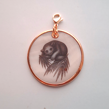 Animal Art on White Mother of Pearl Bag Charm Small