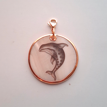 Animal Art on White Mother of Pearl Bag Charm Small