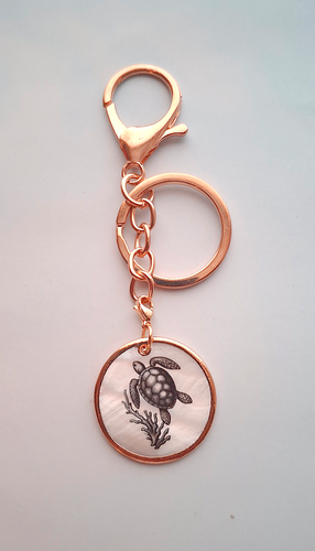Animal Art on White Mother of Pearl Bag Charm