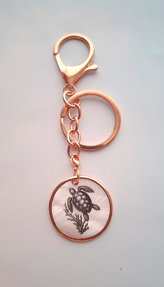 Animal Art on White Mother of Pearl Bag Charm Small