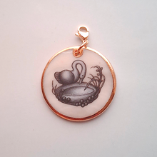 Animal Art on White Mother of Pearl Bag Charm Small