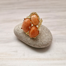 Flat Cut 3 Stone Cocktail Ring