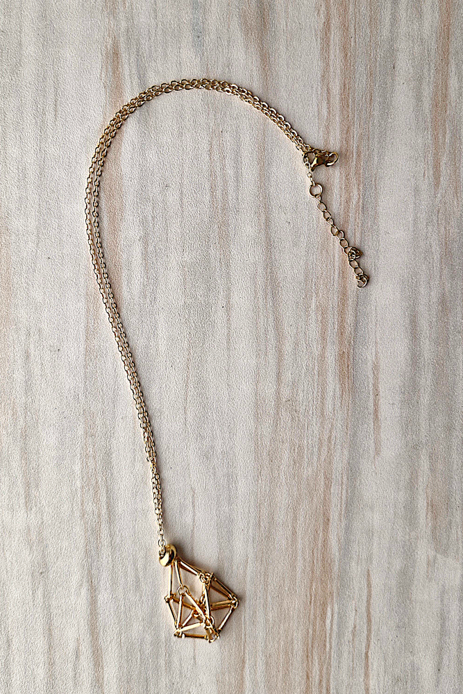 Gem Web Necklace Gold