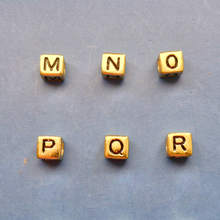 Gold Cube Letter Bead Charm
