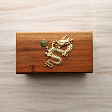 Dragon Green Jade  Mahogany Box