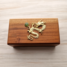 Dragon Green Jade  Mahogany Box