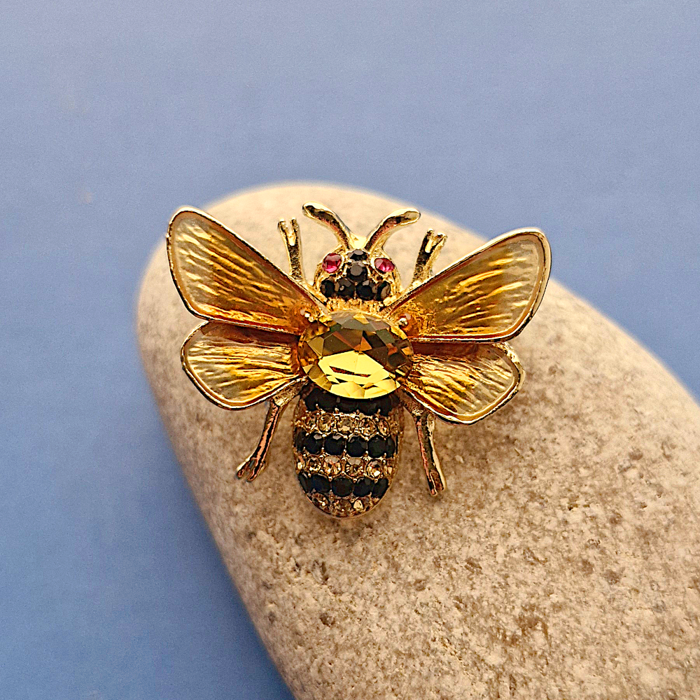 Honeybee Jeweled Brooch