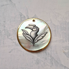 Animal Art on White Mother of Pearl Bag Charm Small