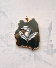 Animal Art on Irregular Agate Bag Charm