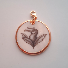 Animal Art on White Mother of Pearl Bag Charm Small