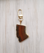 Irregular Banded Agate Slices Bag Charm