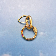 Round Jeweled Screw Type Bag Charm Connector