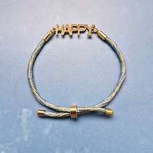 Kelly Bamboo Shoot Metallic Corded Slider Bracelet