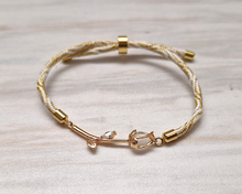 Kelly Moonstone Rose Metallic Corded Slider Bracelet