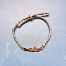 Kelly Bamboo Shoot Metallic Corded Slider Bracelet