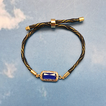 Kelly Gem Glass Accent Metallic Corded Slider Bracelet