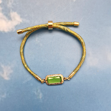 Kelly Gem Glass Accent Metallic Corded Slider Bracelet