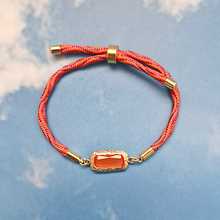 Kelly Gem Glass Accent Metallic Corded Slider Bracelet