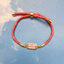 Kelly Gem Glass Accent Metallic Corded Slider Bracelet