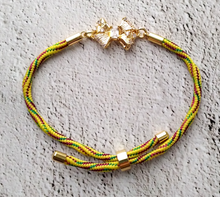 Kelly Jeweled Bow Metallic Corded Slider Bracelet