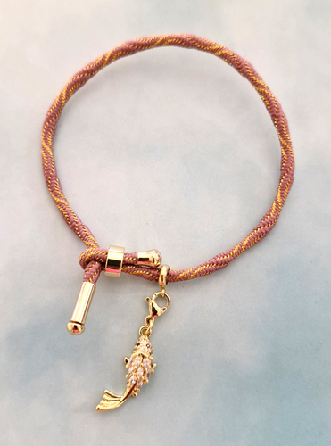 Kelly Jeweled Fish Metallic Corded Slider Bracelet