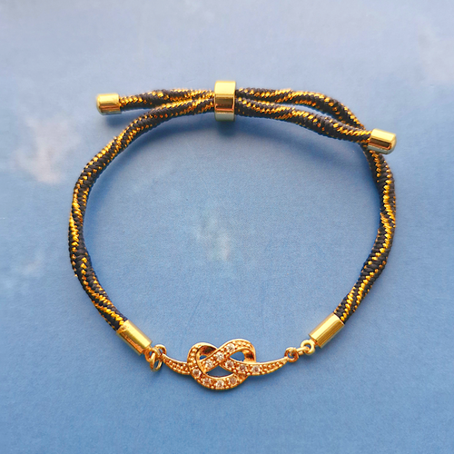 Kelly Love Knot 2 Metallic Corded Slider Bracelet