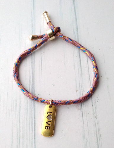 Kelly Love Metallic Corded Slider Bracelet