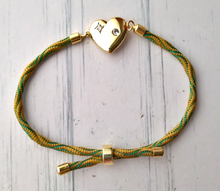 Kelly North Star Heart Metallic Corded Slider Bracelet