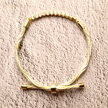 Kelly White Tennis Style Metallic Corded Slider Bracelet