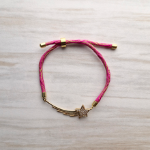 Kelly Wish on a Star Metallic Corded Slider Bracelet