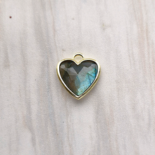 Rim Set Heart Gemstone Charm