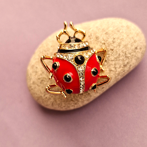 Lady Bug Enamel Brooch