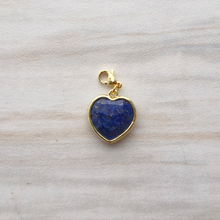 Rim Set Heart Gemstone Charm