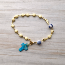 Lapis Lazuli & White Shell Rosary Bracelet