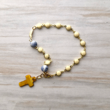 Lapis Lazuli & White Shell Rosary Bracelet