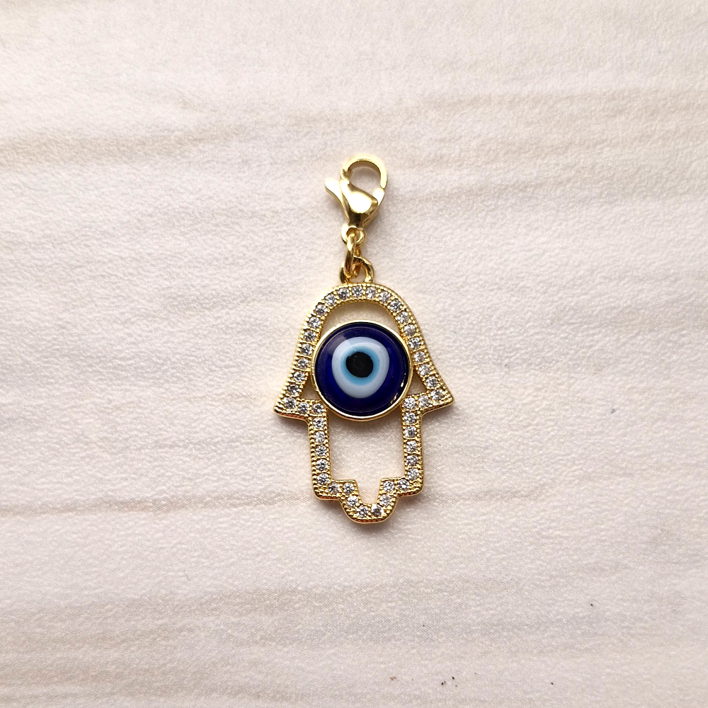 Jeweled Evil Eye Khamsa Hand Charm