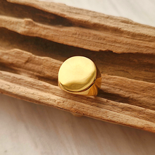 Large Round Signet Ring Gold