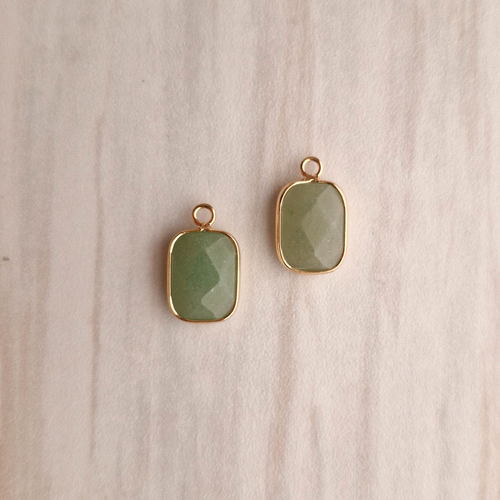 Green Jade Single Drop Hook Earrings